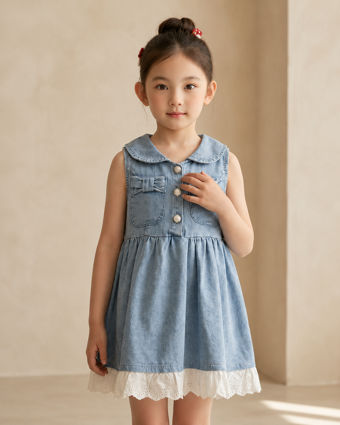 Denim Lace Charm Dress