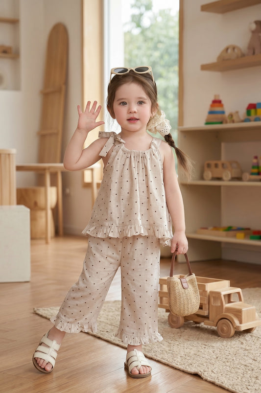 Polka Charm Ruffle Co-Ord Set