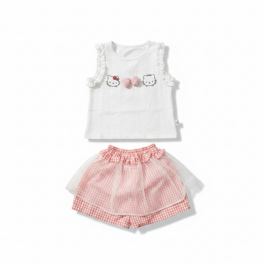 Sweet Kitty Tulle Skort Set