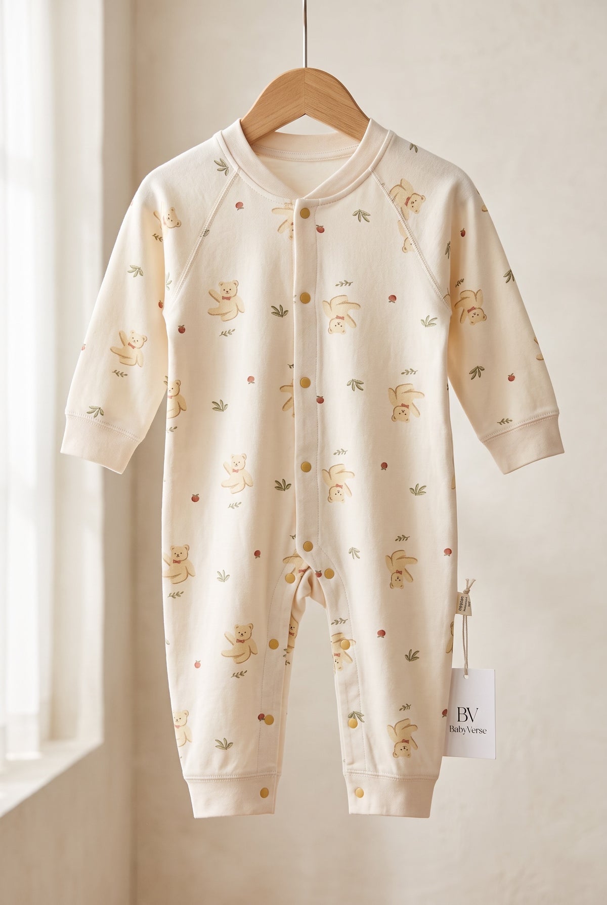 Teddy Bear & Bunny Garden Full-Sleeve Winter Romper