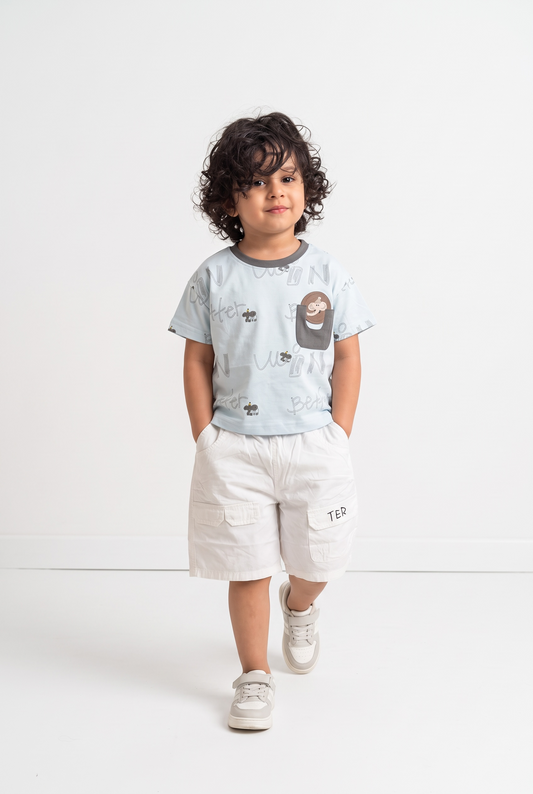 Boys Graphic T-Shirt & Cargo Shorts Set