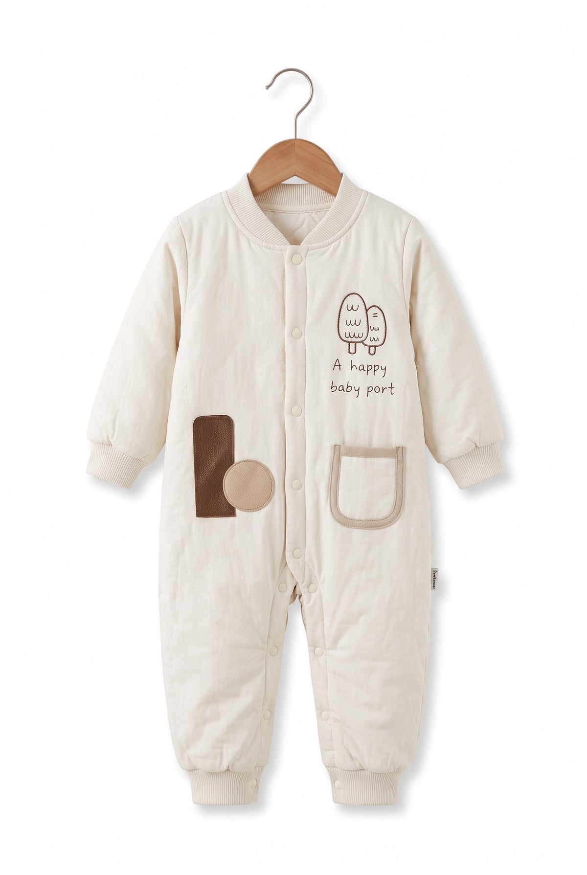Happy Quilted Winter Pocket Romper