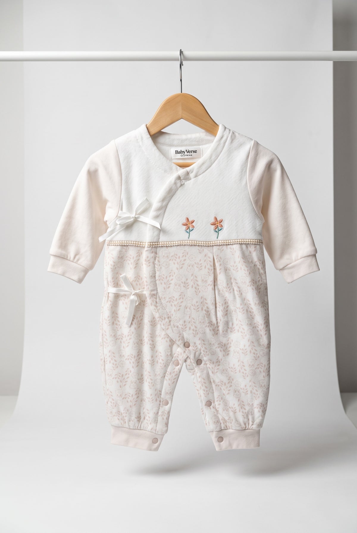 Daisy Floral Quilted Winter Wrap Romper