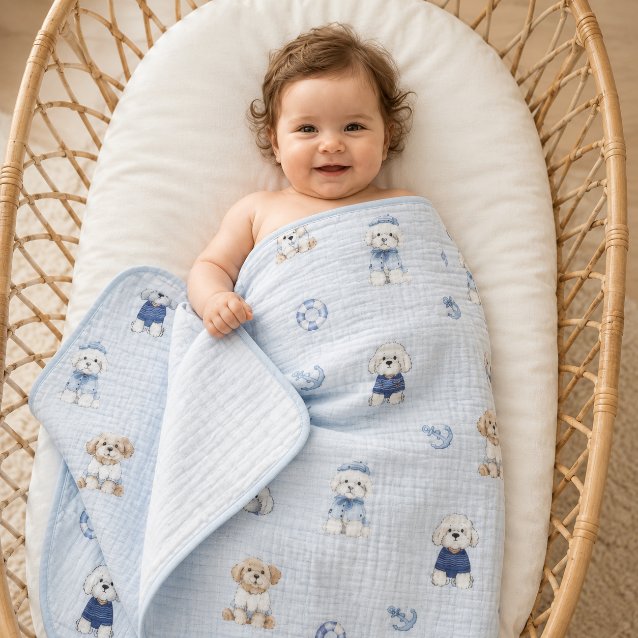 Ocean Paws muslin blanket