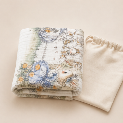 Meadow Bunny Muslin Blanket