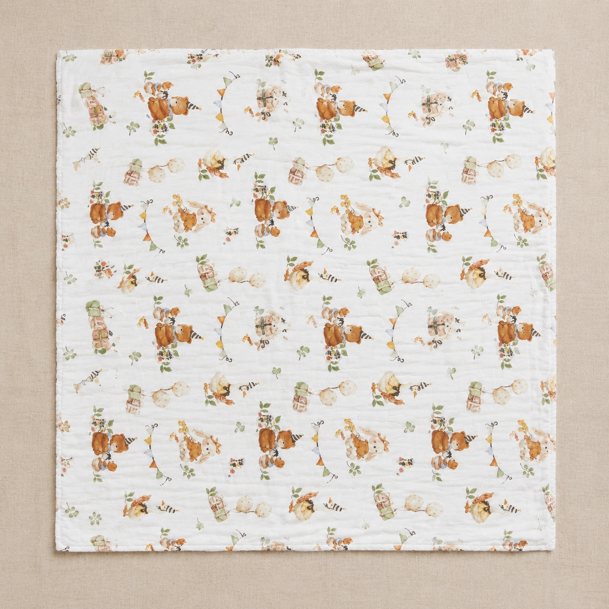 Woodland Party Muslin Blanket