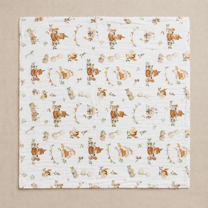 Woodland Party Muslin Blanket