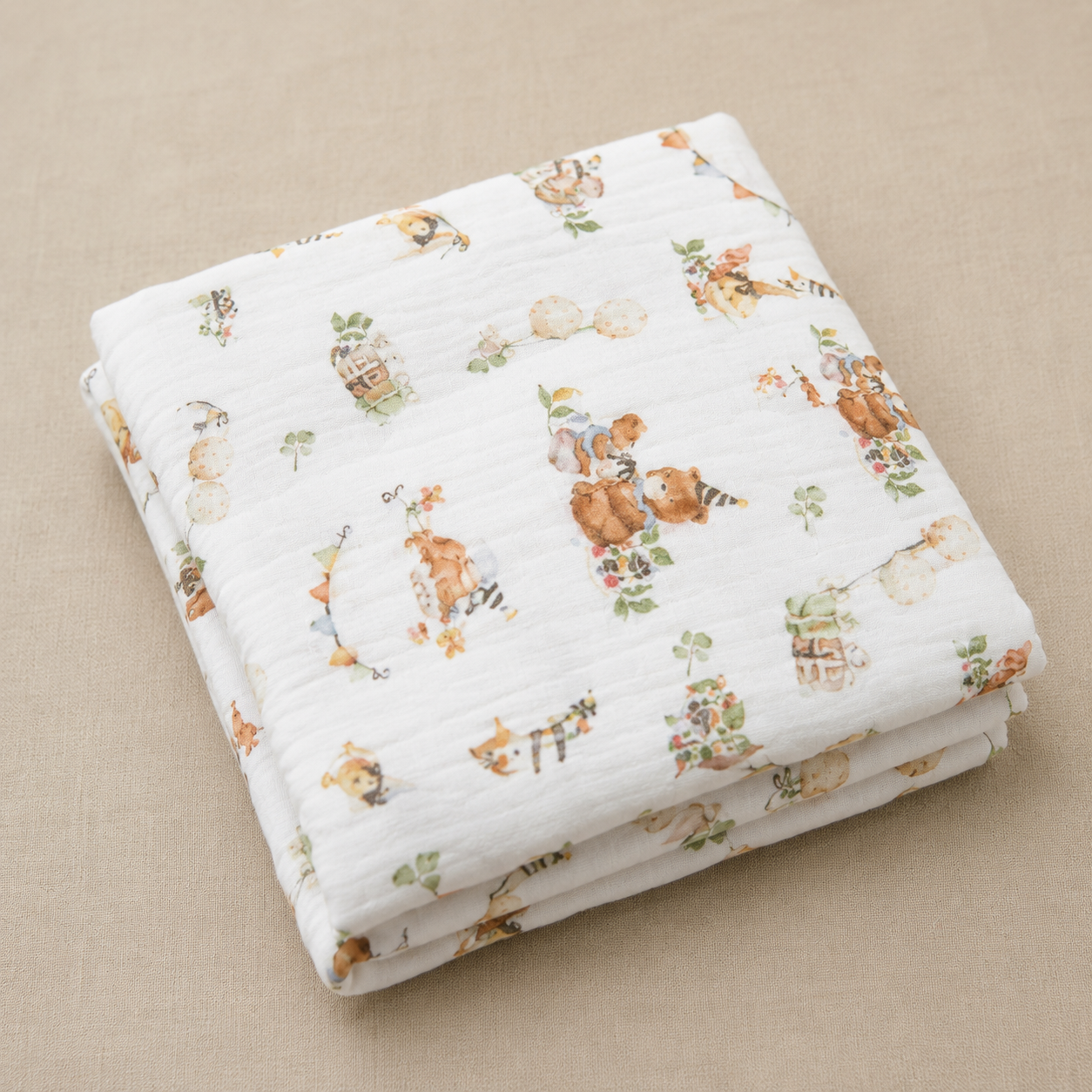 Woodland Party Muslin Blanket