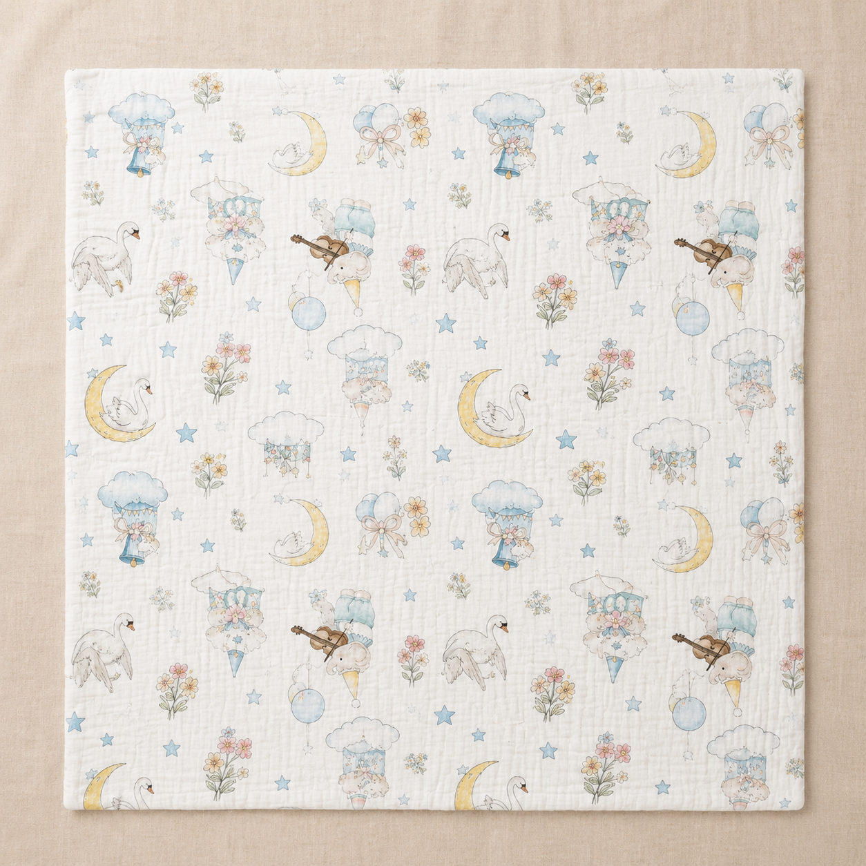 Whimsical Circus Parade Muslin Blanket