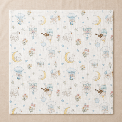 Whimsical Circus Parade Muslin Blanket