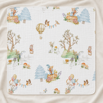 Bunny Balloon     Muslin BLANKET