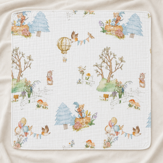Bunny Balloon     Muslin BLANKET