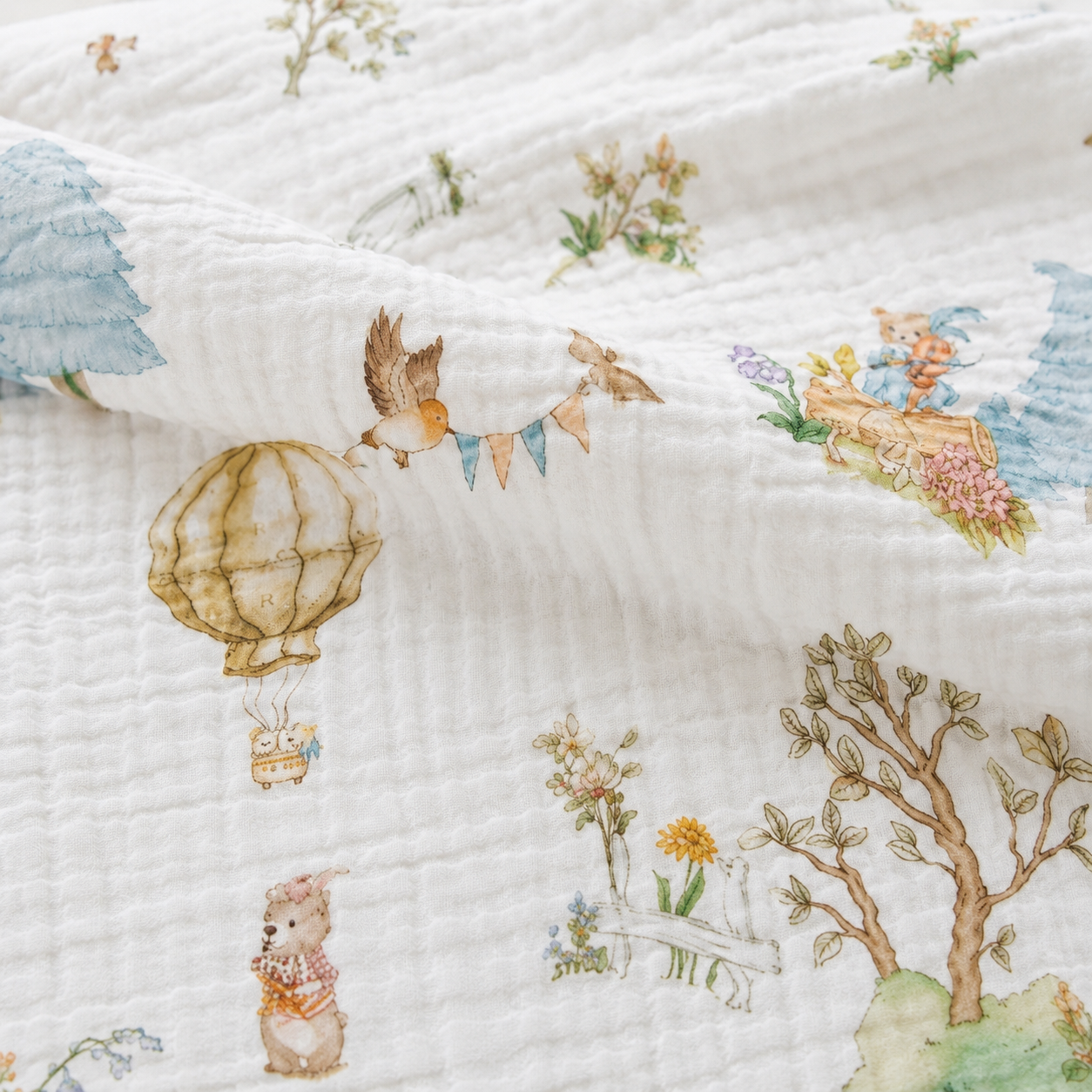 Bunny Balloon     Muslin BLANKET