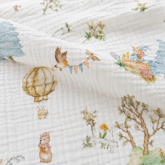 Bunny Balloon     Muslin BLANKET