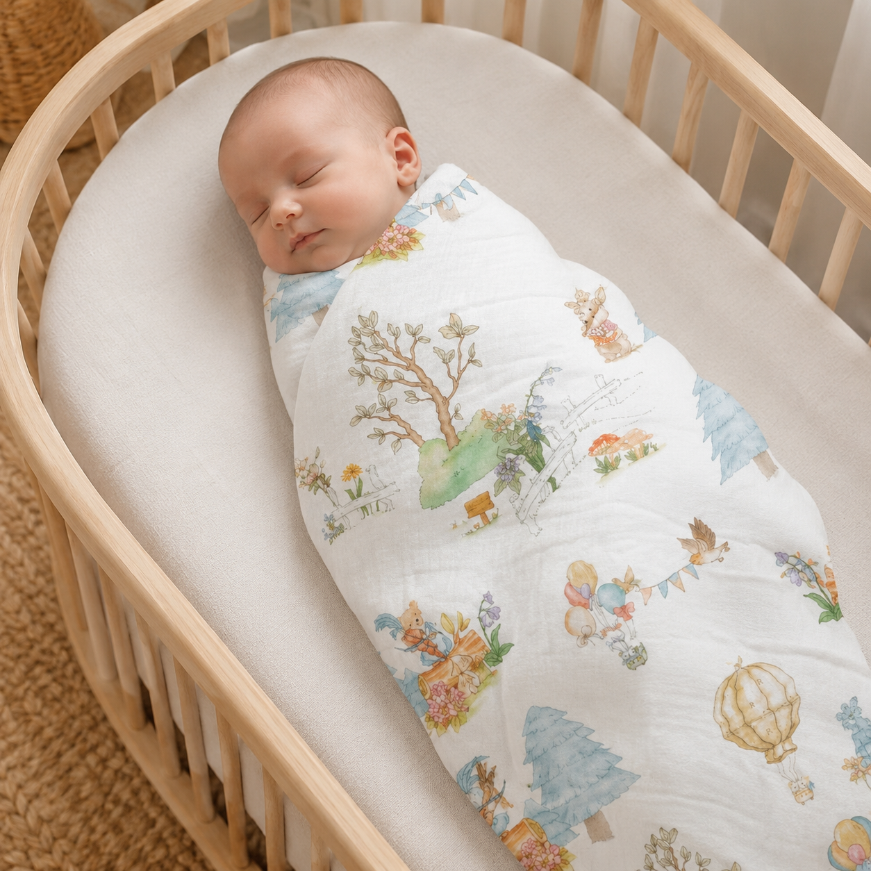 Bunny Balloon     Muslin BLANKET