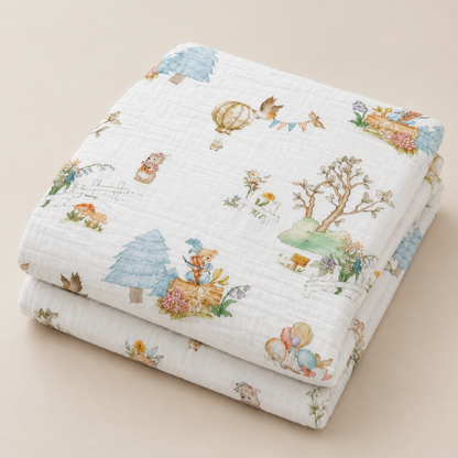 Bunny Balloon     Muslin BLANKET
