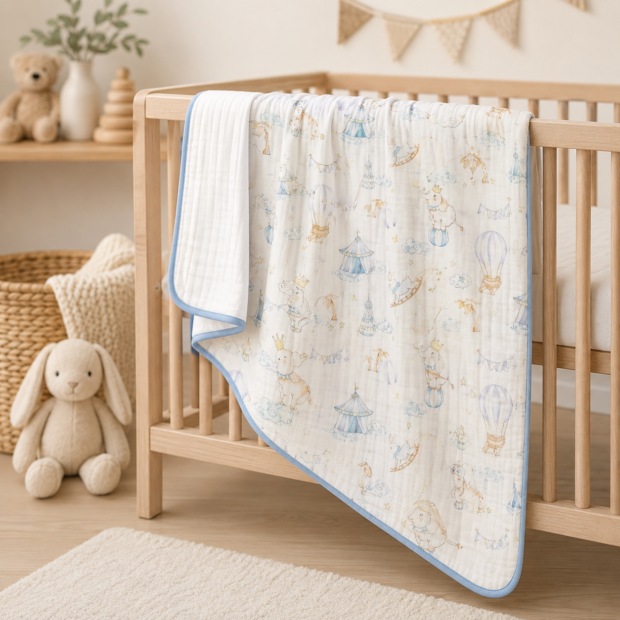 Cloud & Circus Dreams MUSLIN BLANKET