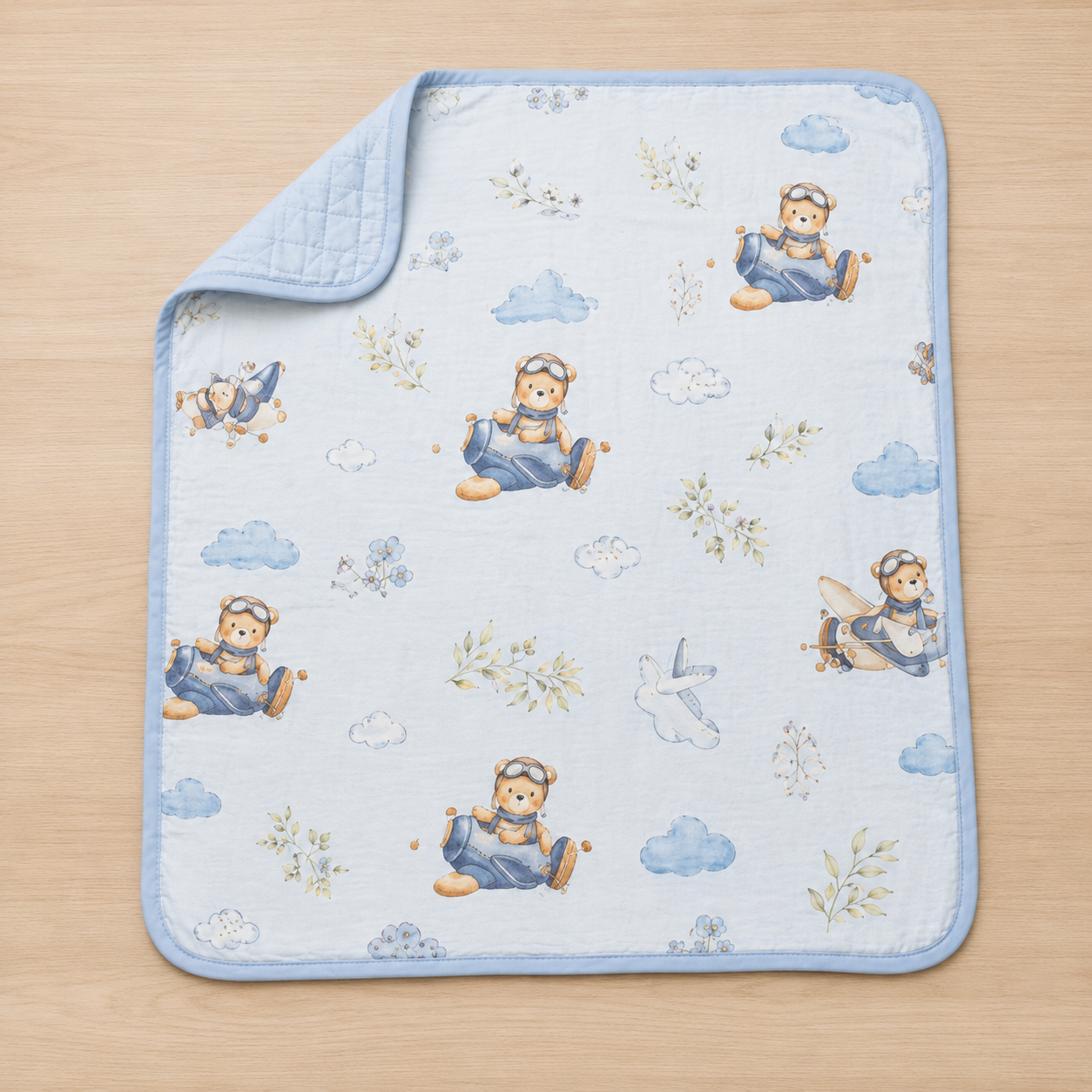 Little Aviator Reversible Baby Blanket