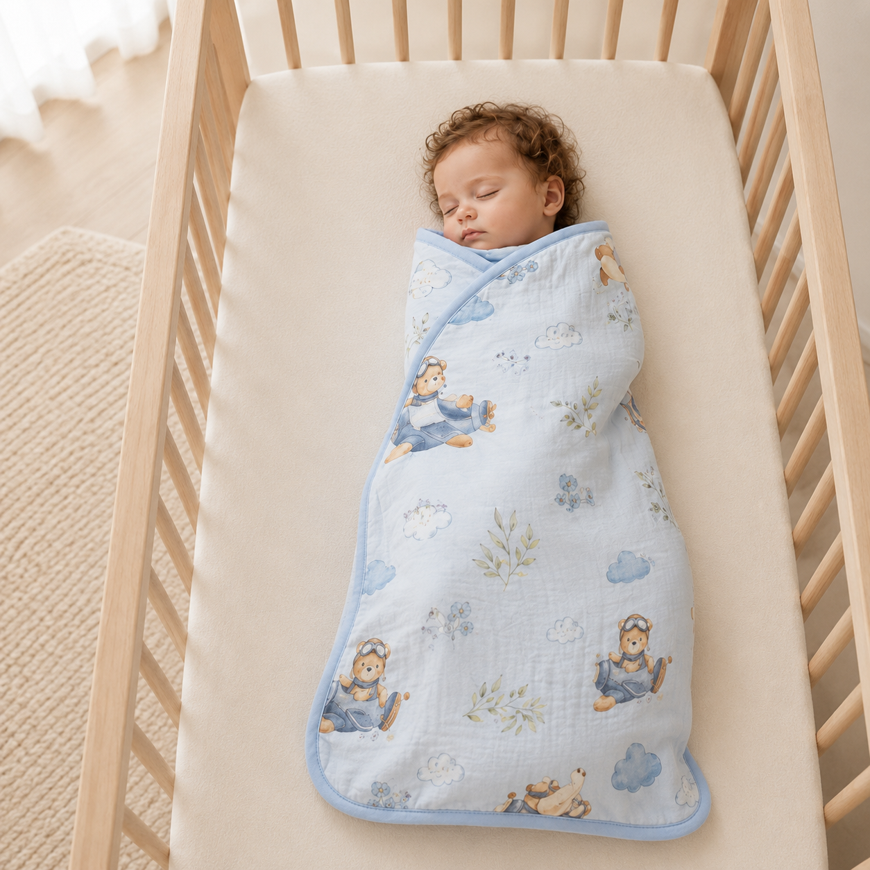 Little Aviator Reversible Baby Blanket