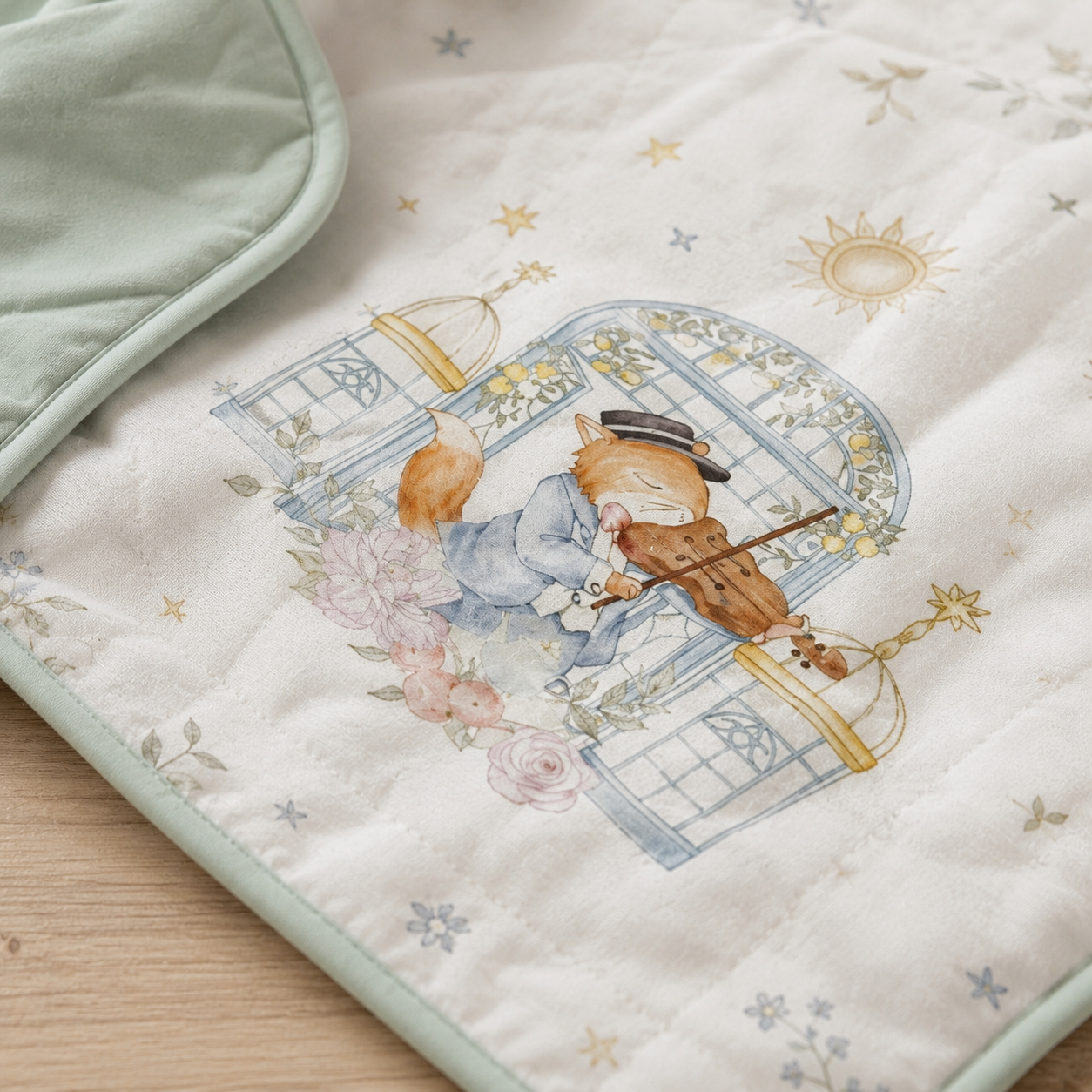 Melodic Fox Quilt Blanket