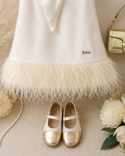 Ivory Elegance Bow Dress