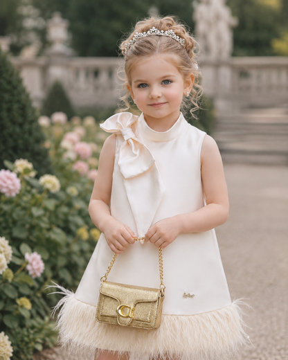 Ivory Elegance Bow Dress