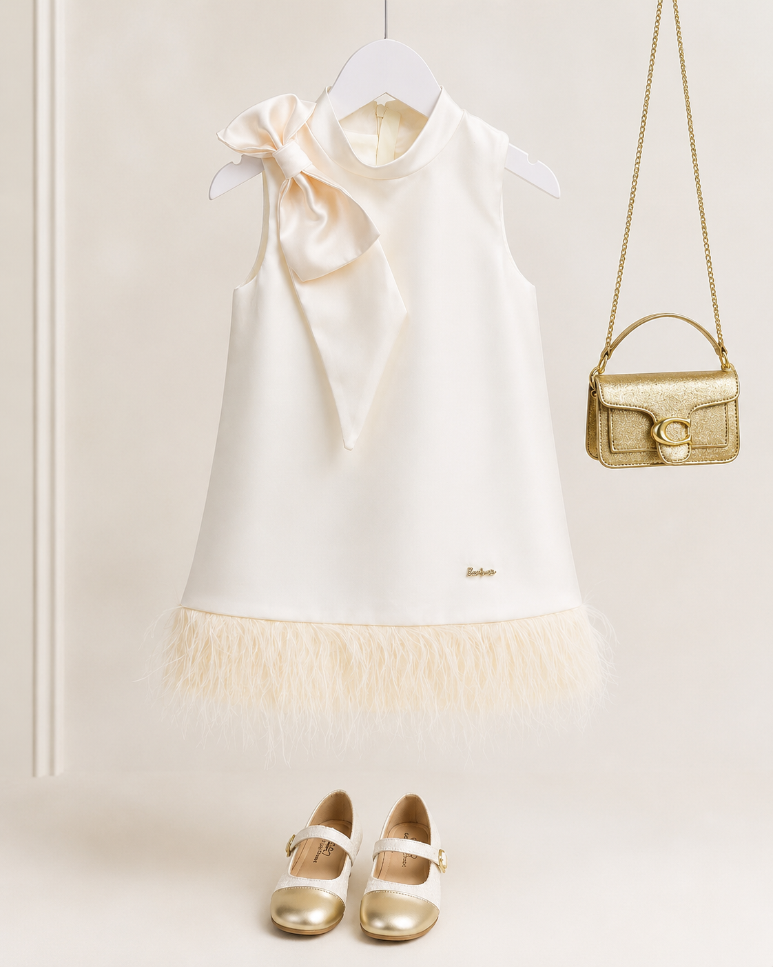 Ivory Elegance Bow Dress