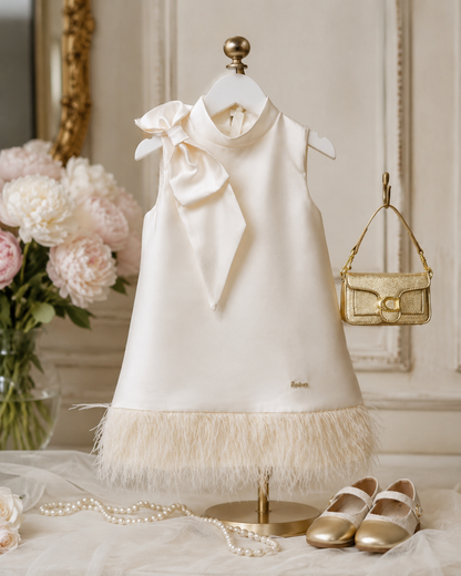 Ivory Elegance Bow Dress