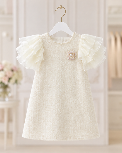 Pearl Blossom Tweed Dress