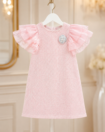 Pearl Blossom Tweed Dress