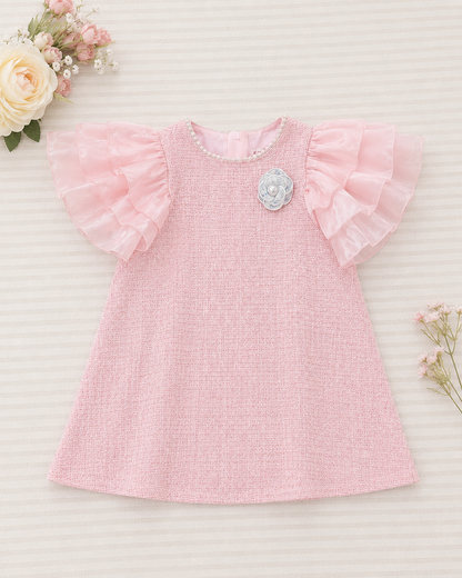 Pearl Blossom Tweed Dress