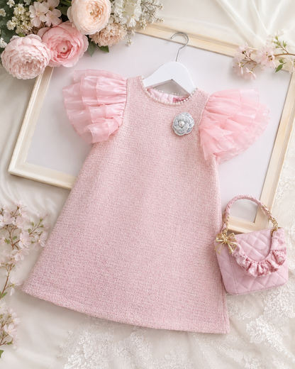 Pearl Blossom Tweed Dress