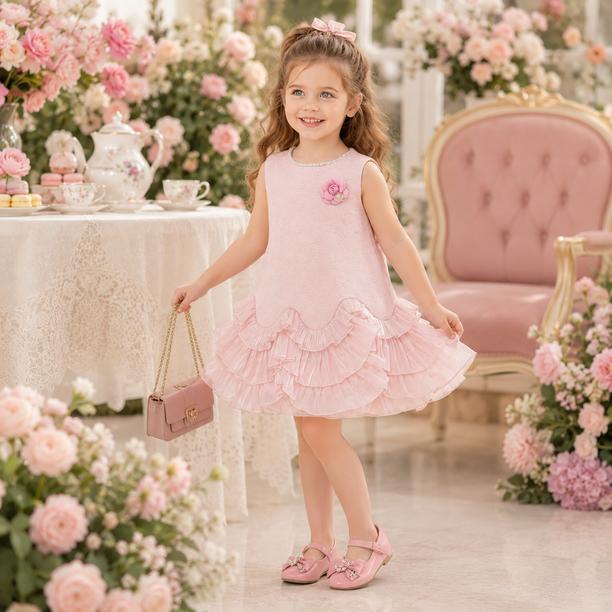Pearl Ruffle Princess Dress