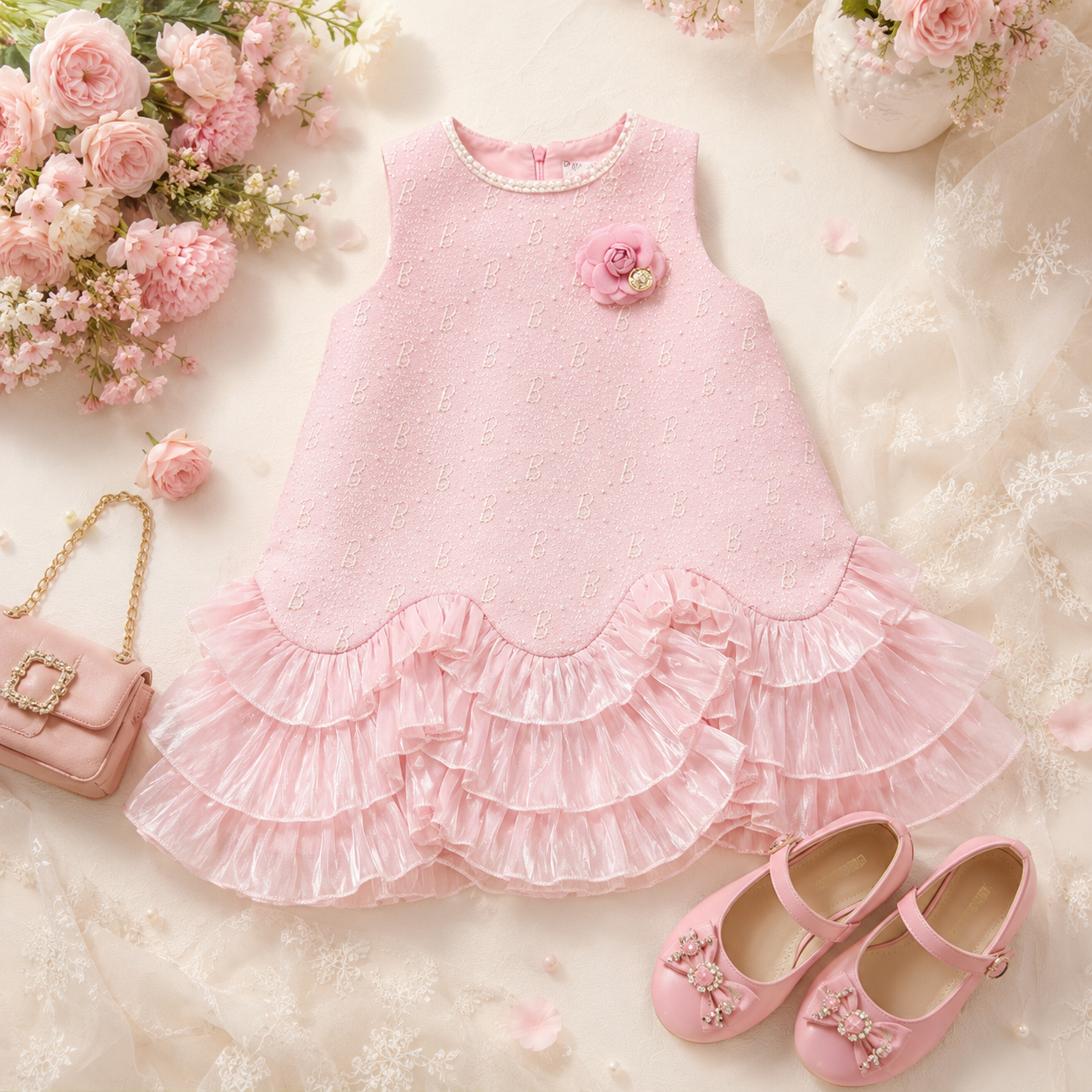 Pearl Ruffle Princess Dress