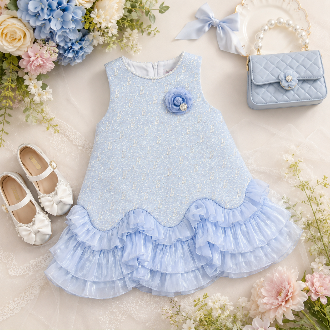 Pearl Ruffle Princess Dress