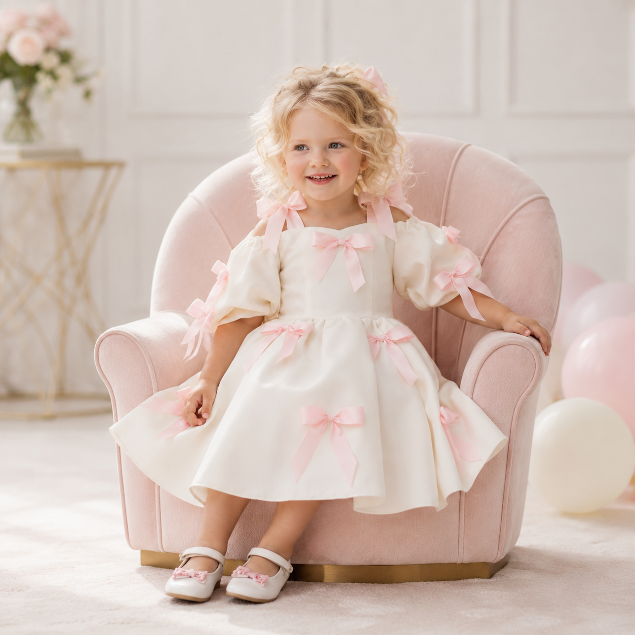 Blush Bow Princess Dress