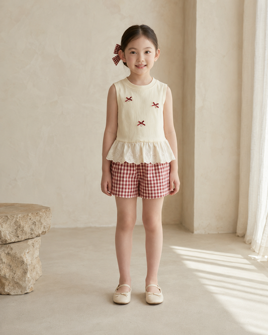 Cherry Bloom Bubble Shorts Set