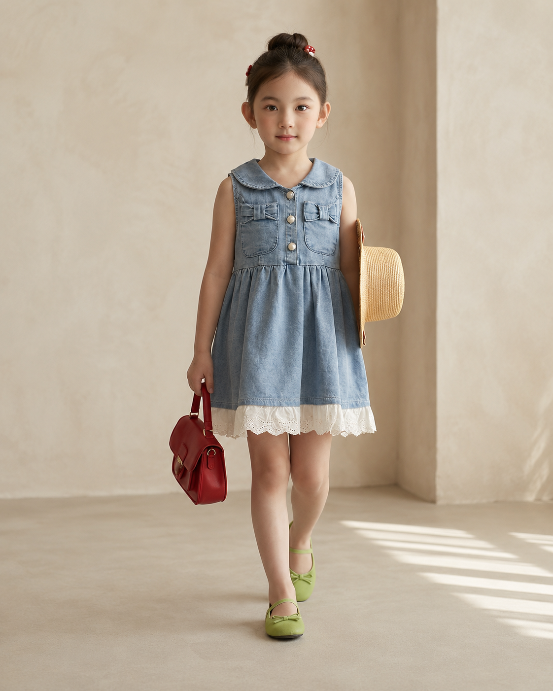 Denim Lace Charm Dress