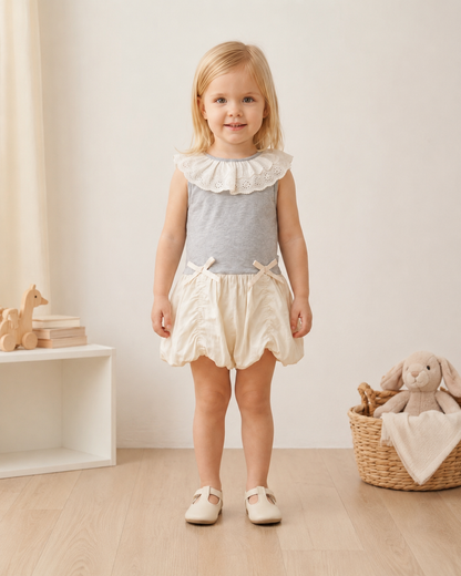 Ruffle Collar Bubble Romper Dress