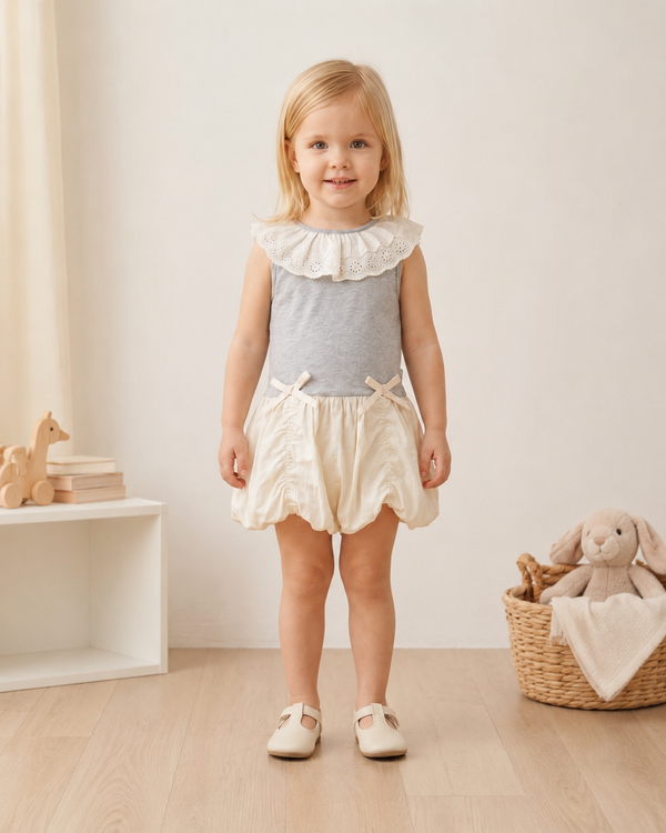 Ruffle Collar Bubble Romper Dress
