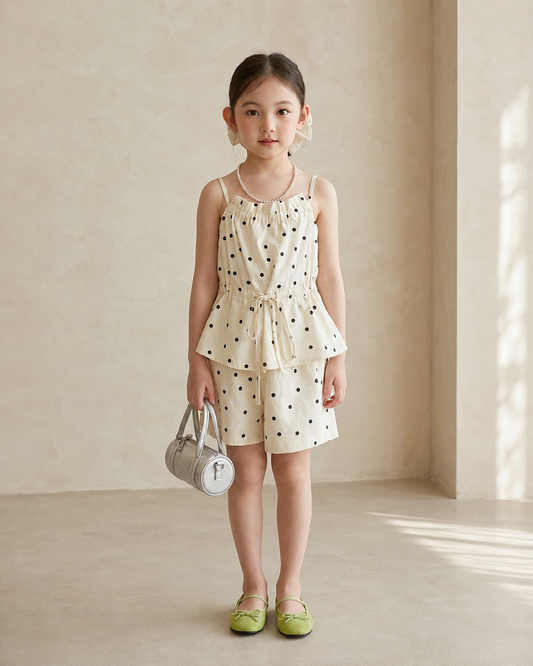 Polka Charm Co-Ord Set with Matching Headband