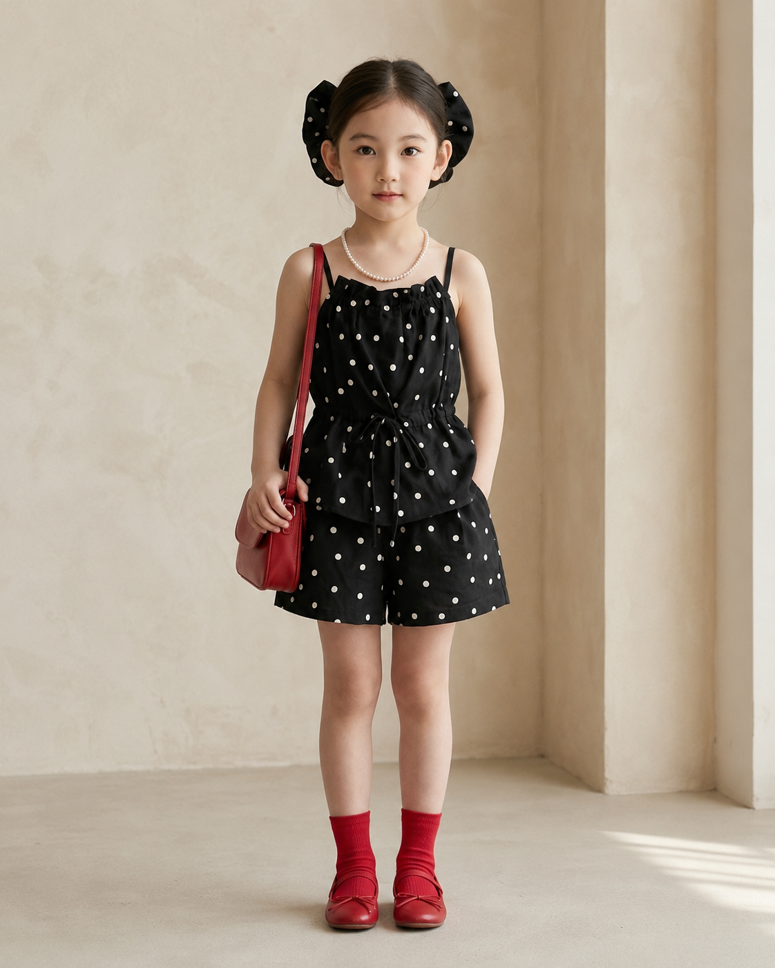 Polka Charm Co-Ord Set with Matching Headband