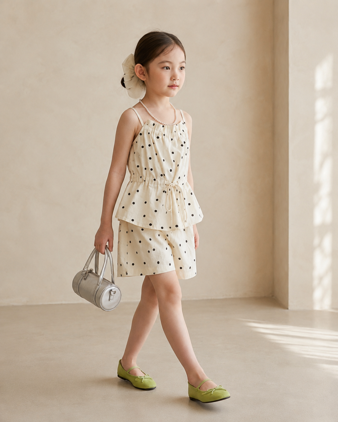 Polka Charm Co-Ord Set with Matching Headband
