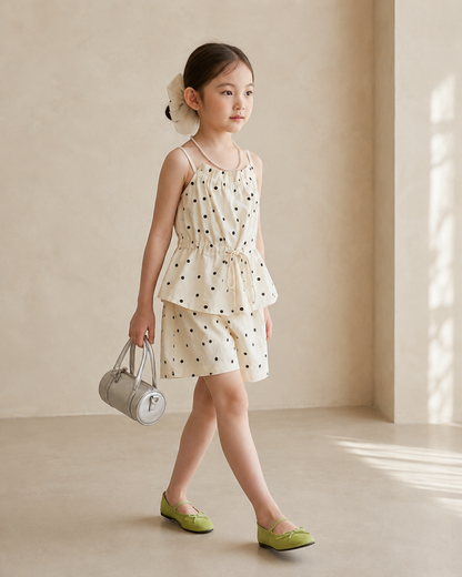 Polka Charm Co-Ord Set with Matching Headband