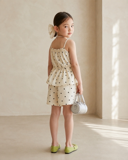 Polka Charm Co-Ord Set with Matching Headband