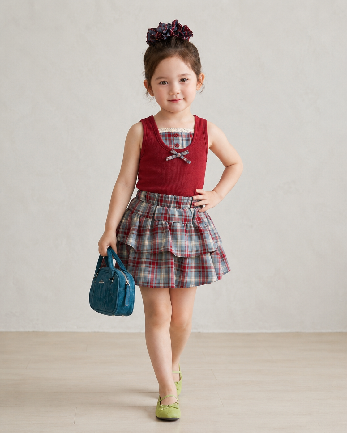 Classic Plaid Ruffle Dress