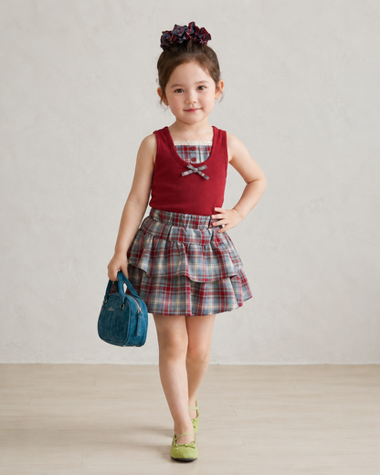 Classic Plaid Ruffle Dress