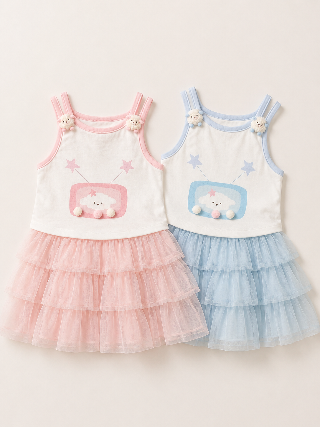 Baby Girl Star & Sheep Tiered Tulle Set