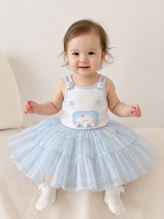 Baby Girl Star & Sheep Tiered Tulle Set