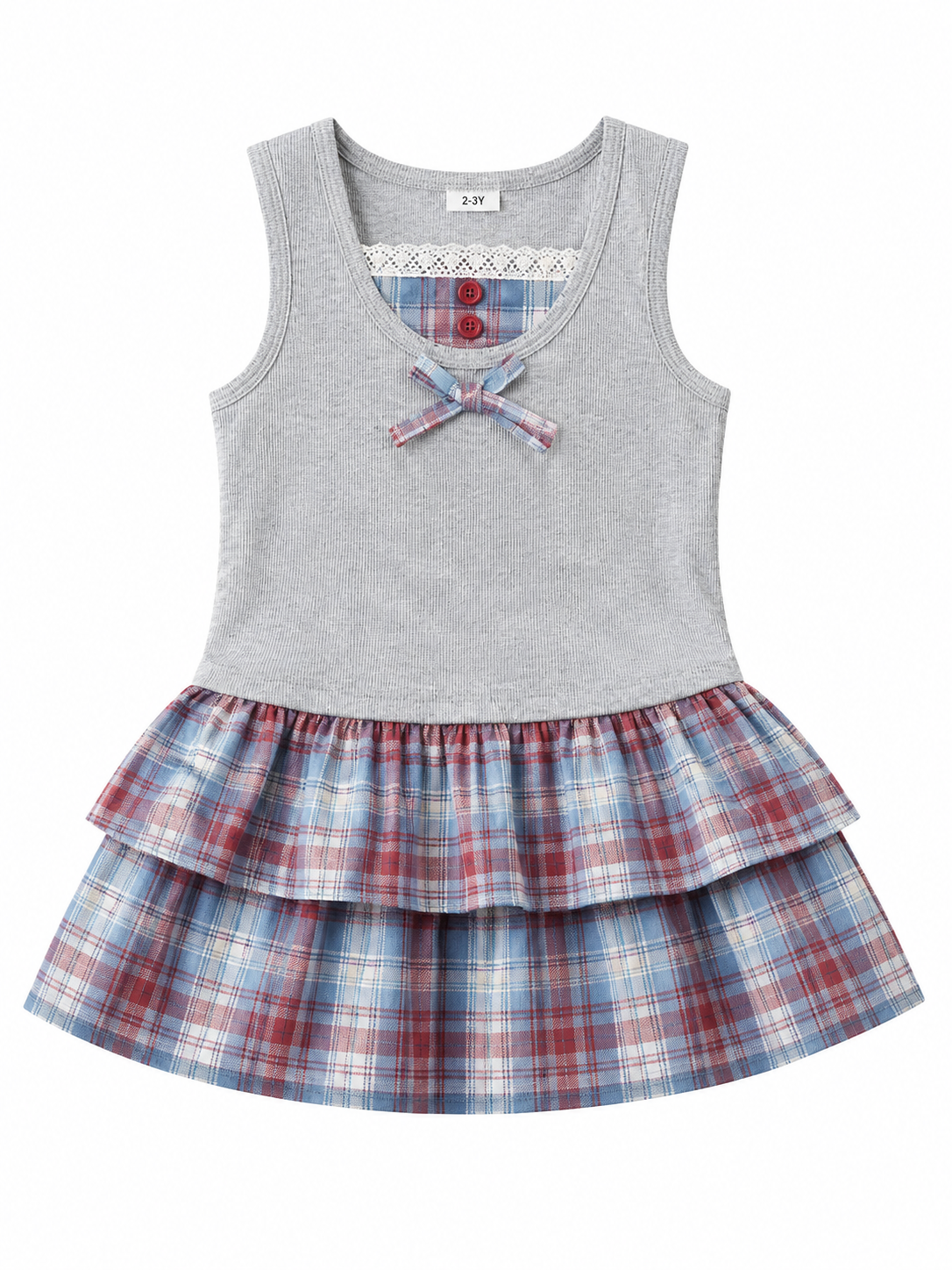 Classic Plaid Tiered Skirt Set